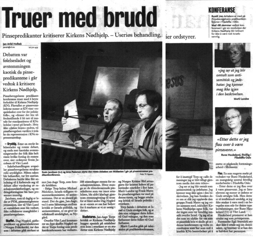 KN og Israel: Predikantkonferansens Israel-resolusjon