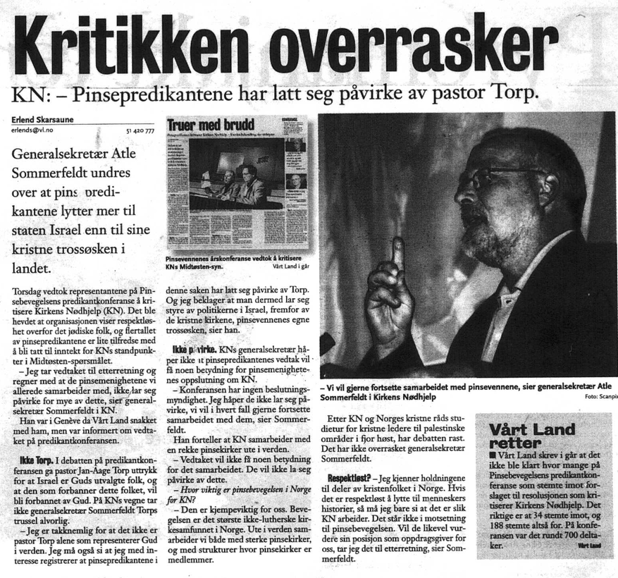 KN og Israel: Predikantkonferansens Israel-resolusjon