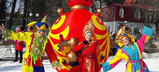 Аренда пневмокуклы Самовар на Масленицу www.kinder-dolls.ru