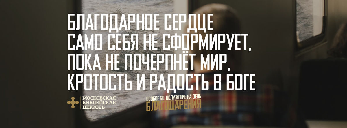 [ДЕНЬ БЛАГОДАРЕНИЯ] Благодарное сердце само себя не сформирует, пока не почерпнёт мир, кротость и радость в Боге