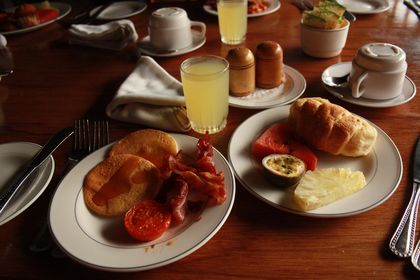 Maten vi fikk var supergod -her ser dere en frokost
