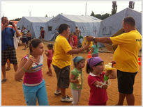 Команда РС ЕХБ посетила приграничный лагерь беженцев с Украины