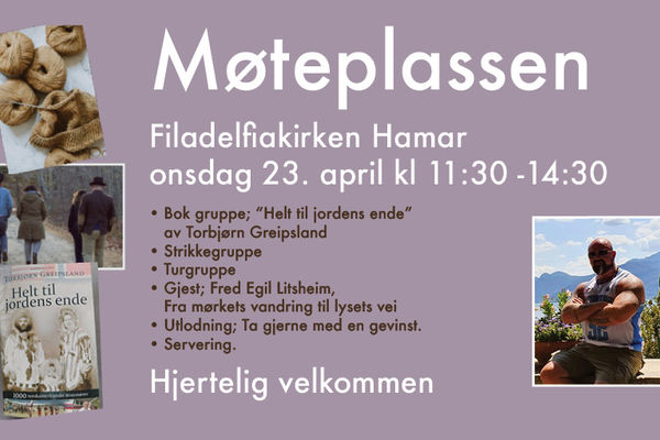 Møteplassen onsdag 23. april kl 11:30. 14:30