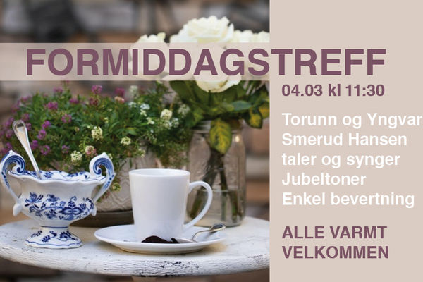 Formiddagstreff onsdag 04. mars kl 11:30