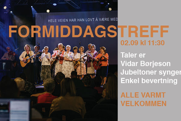 Formiddagstreff 2.09 kl 11:30