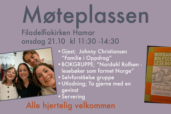 MØTEPLASSEN 21. oktober kl 11.30 - 14.30.
