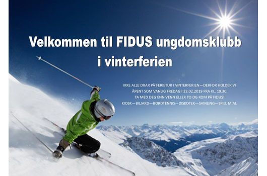 Velkommen til Fidus ungdomsklubb i vinterferien!