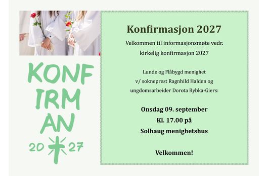 Informasjonsmøte konfirmasjon 2027