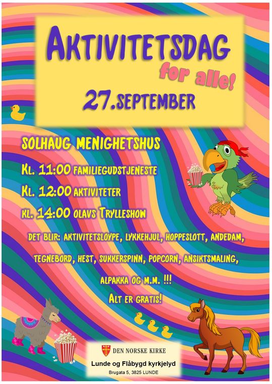 Aktivitetsdag for hele familien på Solhaug 27.09.