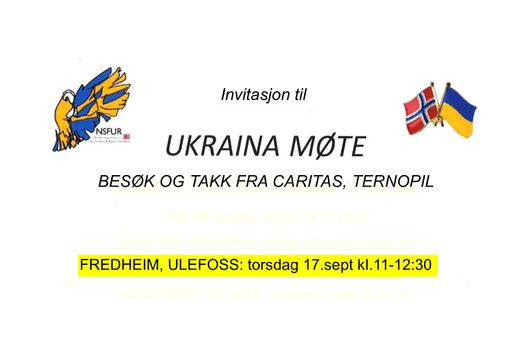 Invitasjon til Ukraina-møte på Fredheim, torsdag 17. september kl. 11:00-12:30