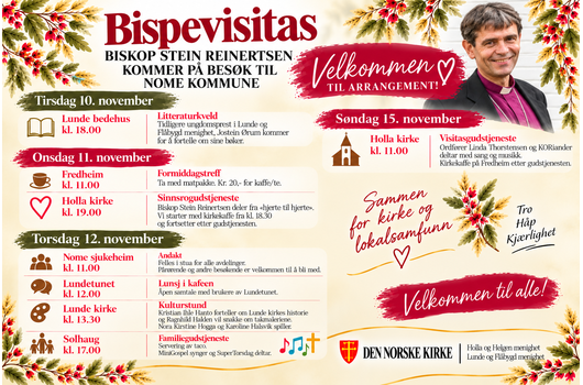 Biskop Stein Reinertsen kommer på besøk