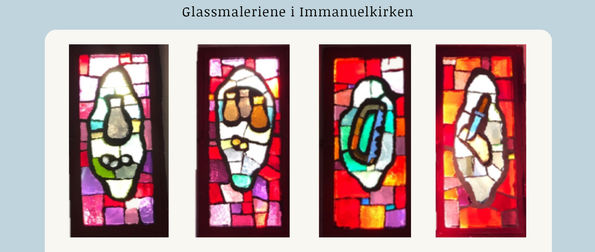 Hva symboliserer glassmaleriene i Immanuelkirken?