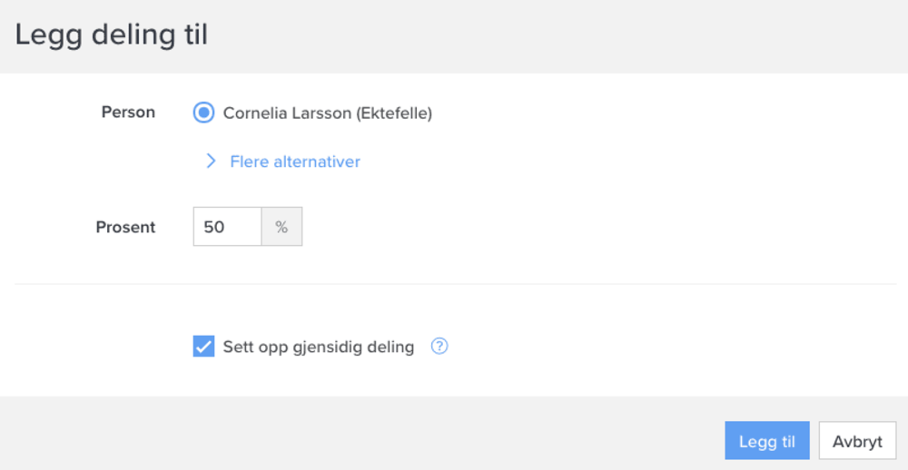 Fordeling av beløp på skattefradrag