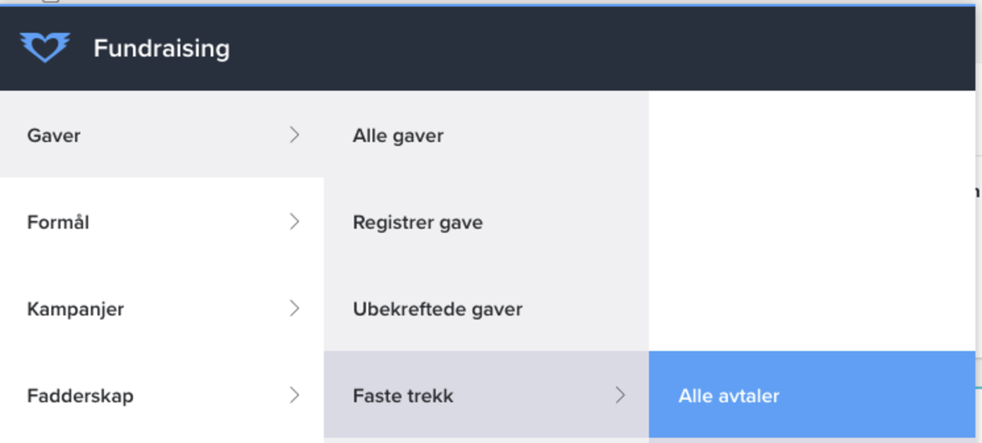 Eksport av faste avtaler