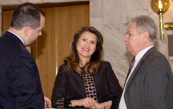 Mrs. Inese Slesere, Chairperson of Latvian National Prayer Breakfast Committee || Mr. Valery Tishkov, academician, corresponding member of the Russian Academy of Sciences