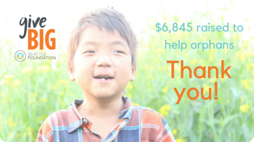 Your gifts through GiveBIG are giving big to orphans! 