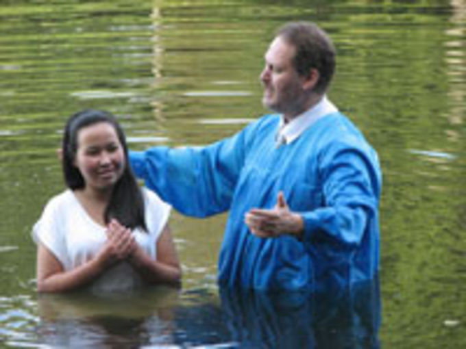 Крещение в московской церкви «Примирение»