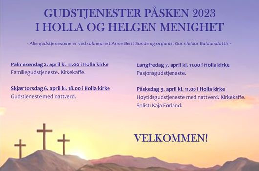 Gudstjenester påsken 2023 - Holla og Helgen sokn