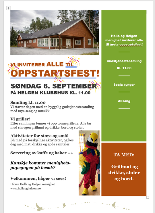 Velkommen til menighetens oppstartsfest