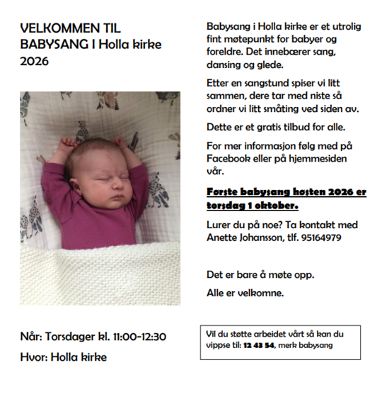 Velkommen til babysang i Holla kirke