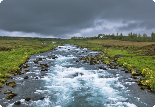 Crossing the river ...