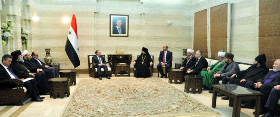 Премьер Сирии встретился со священнослужителями из России и поблагодарил их за помощь