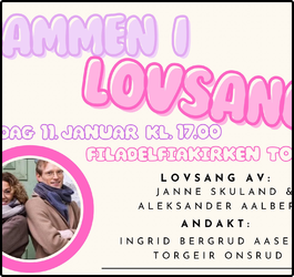 Godt nytt år! Første gudstjeneste i 2026 11. januar - "Sammen i lovsang"