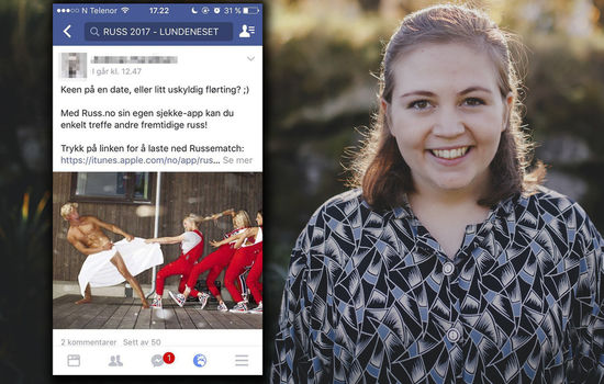 PROVOSERT: Edel-Marie Haukland reagerte på seksualiseringen i en reklame fra russ.no og ble svært provosert på måten de møtte kritikken på. FOTO Skjermdump/ Linda Torkelsen