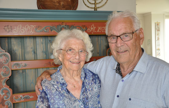 EKTEPAR: Agnes og Arne Dahl er lykkelig gift i over 70 år. (Bildet er tatt for fem år siden). FOTO: Boe Johannes Hermansen