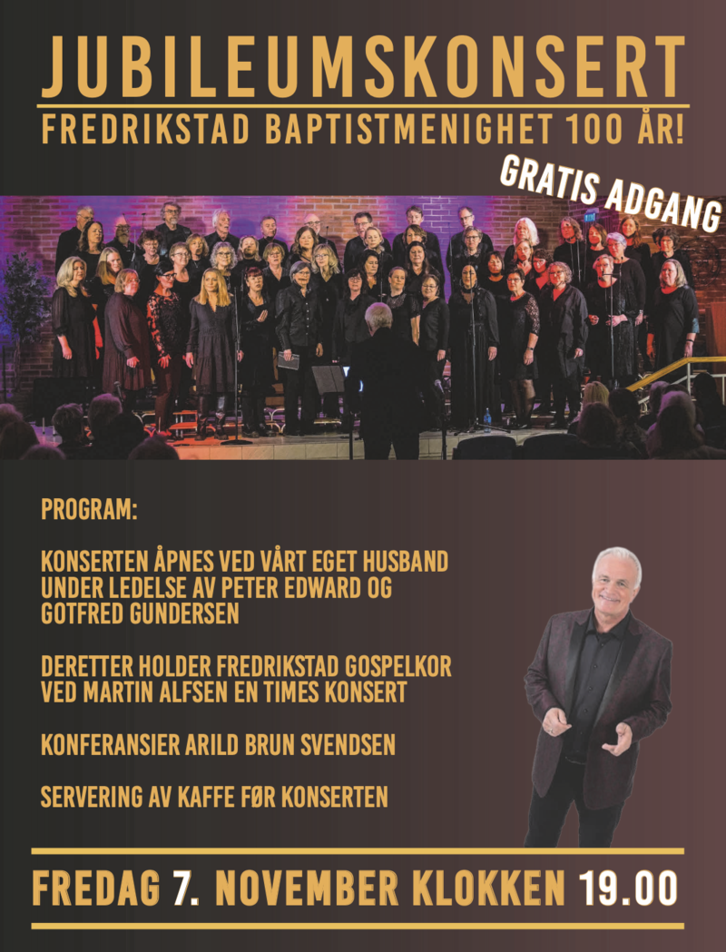 Fredrikstad baptistmenighet feirer 100 år 3 dager til ende!