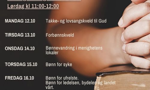 Bønneuke 12-17 oktober.