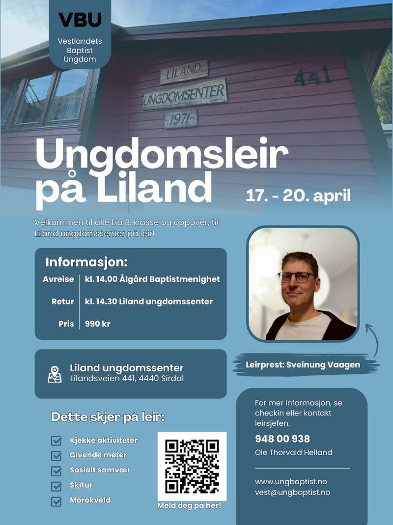 Ungdomsleir på Liland påsken 2025