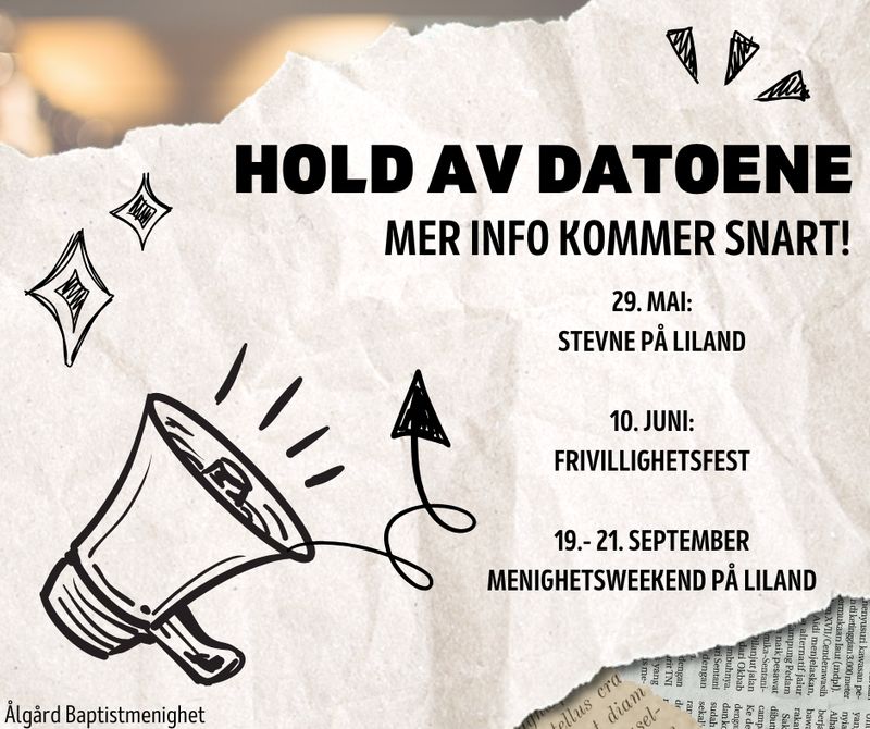 Datoer verdt å merke seg!