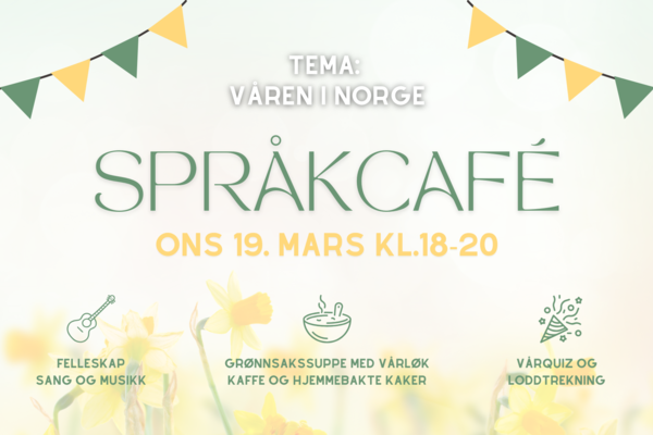 Språkcafe ons 19.04 kl 1800-2000