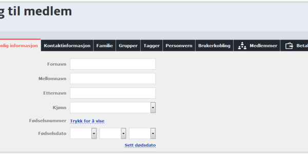 Hvordan legge til nytt medlem?