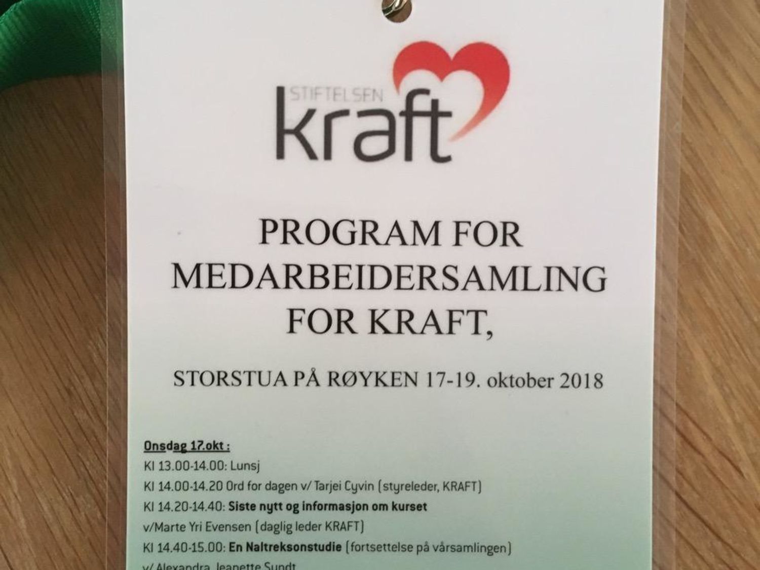 Stiftelsen KRAFT hadde medarbeidersamling fra 17-19.oktober.