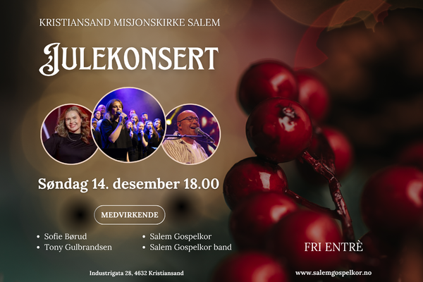 Julekonsert med Salem Gospelkor med gjester