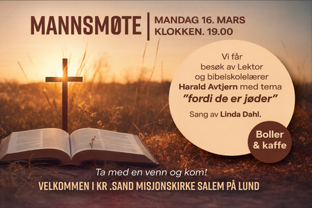 Endelig Mannsmøte igjen! Ta med en venn og kom mandag 16. mars!