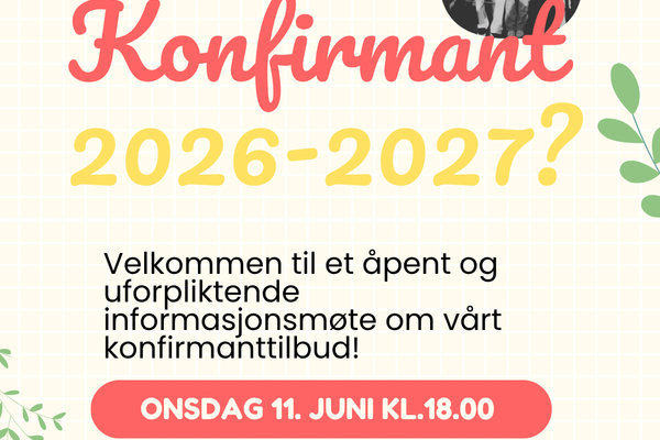 Konfirmasjon skoleåret 2026-2027 i Salem