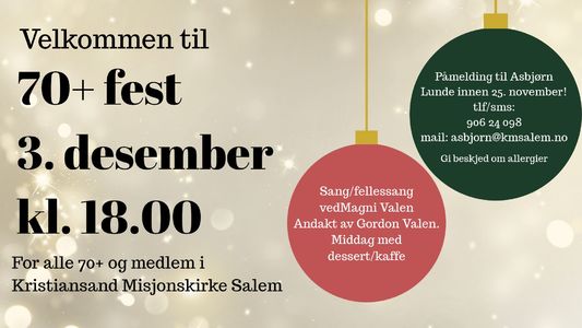 INVITASJON TIL 70+ - FEST