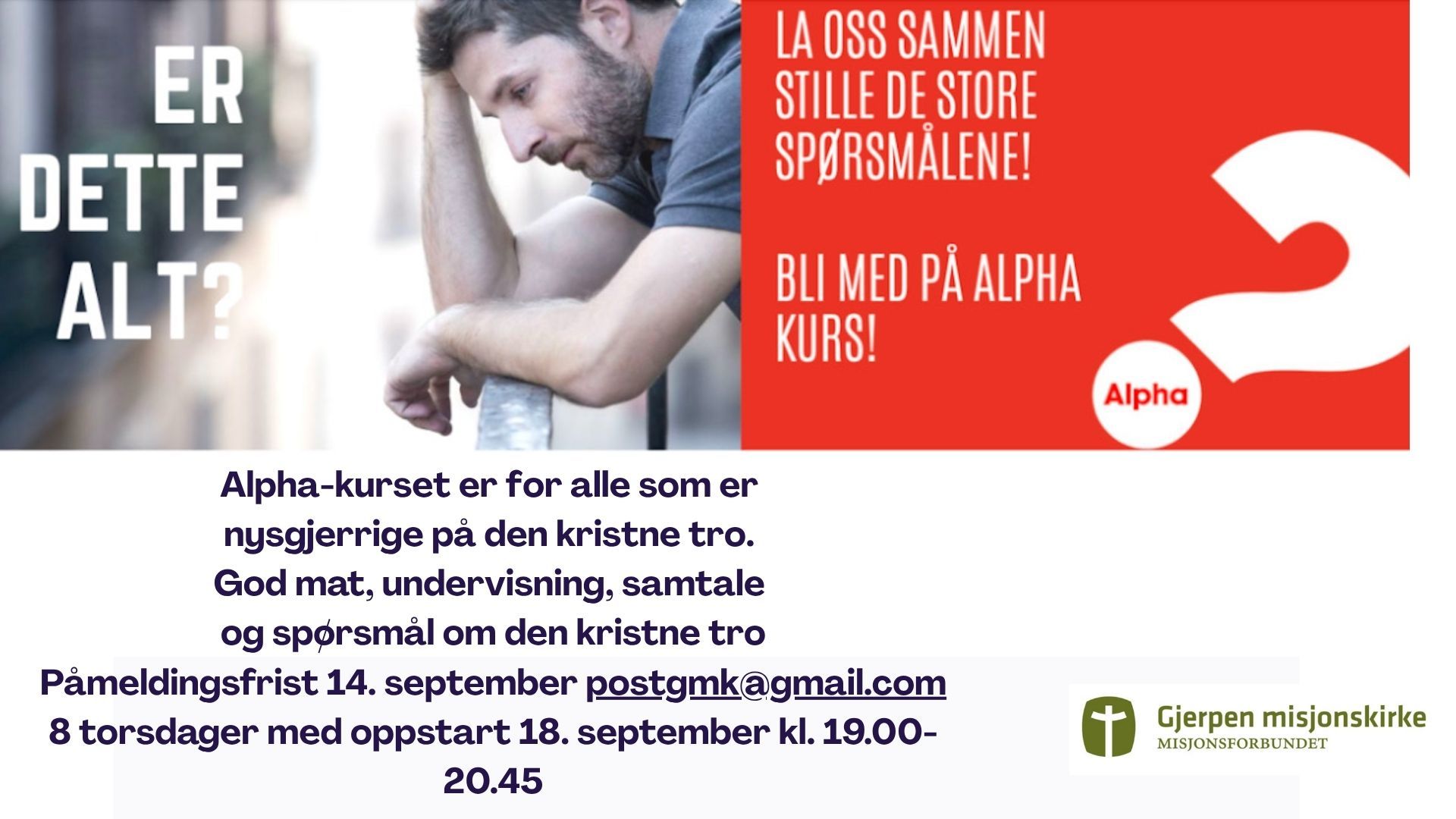 Bli med oss på Alpha-kurs