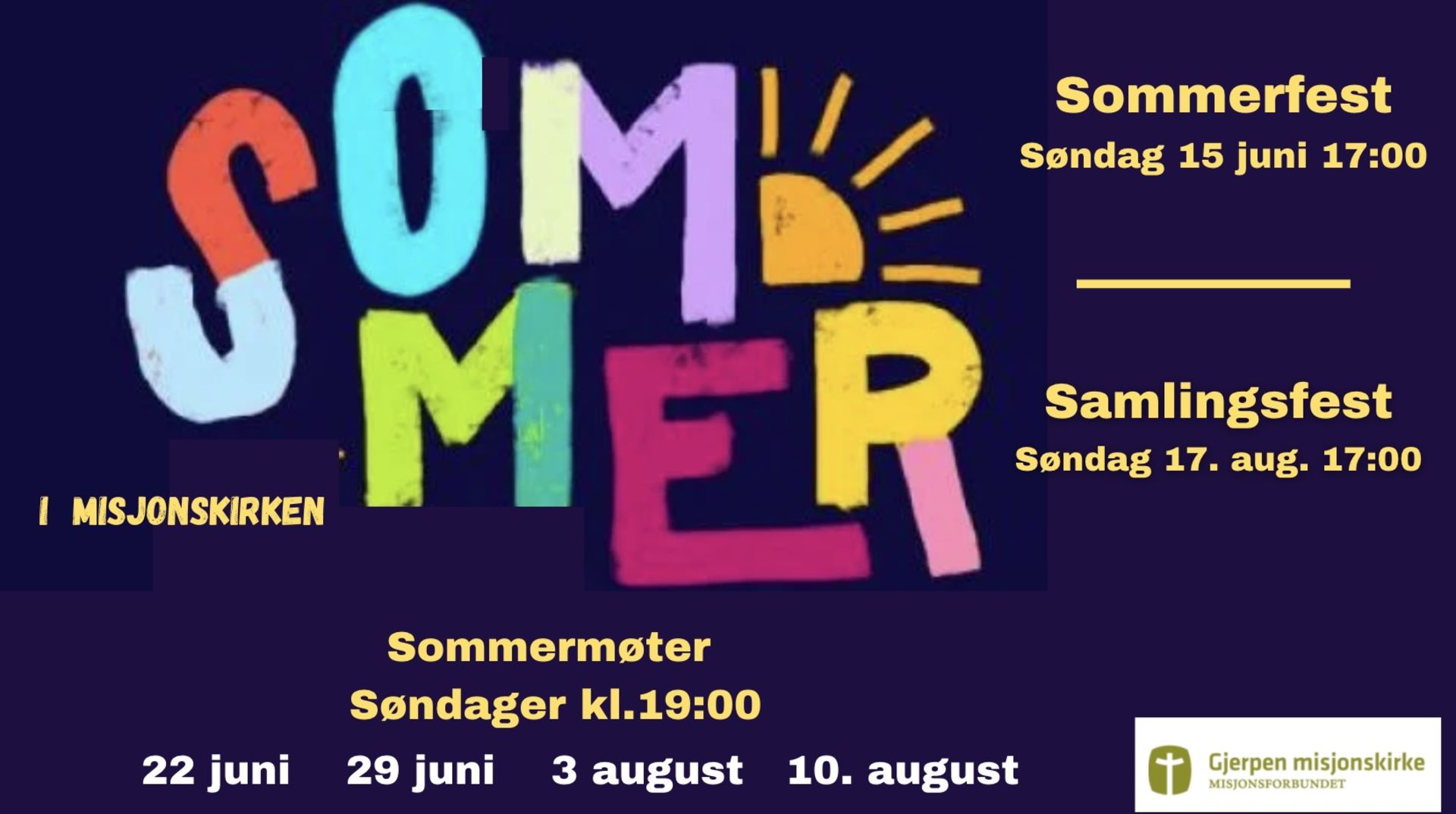 Velkommen til sommerens samlinger