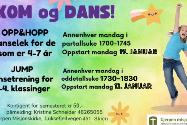 DANSE-AKTIVITETER FOR BARN HVER MANDAG