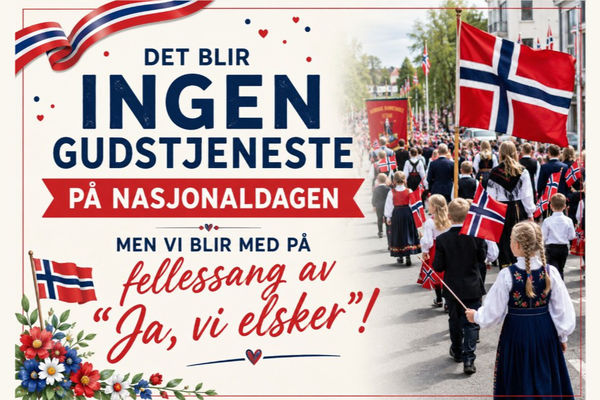 Ikke gudstjeneste søndag 17. mai