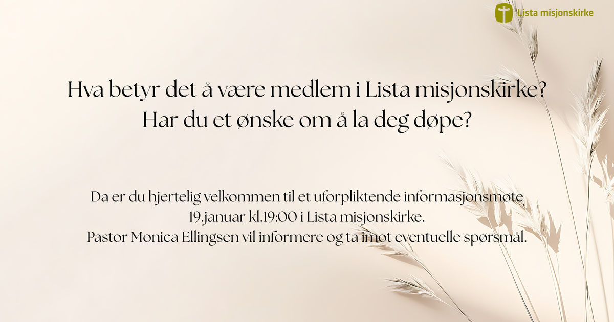 Informasjonsmøte dåp og medlemskap