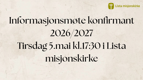 Informasjonsmøte konfirmant 2026/2027