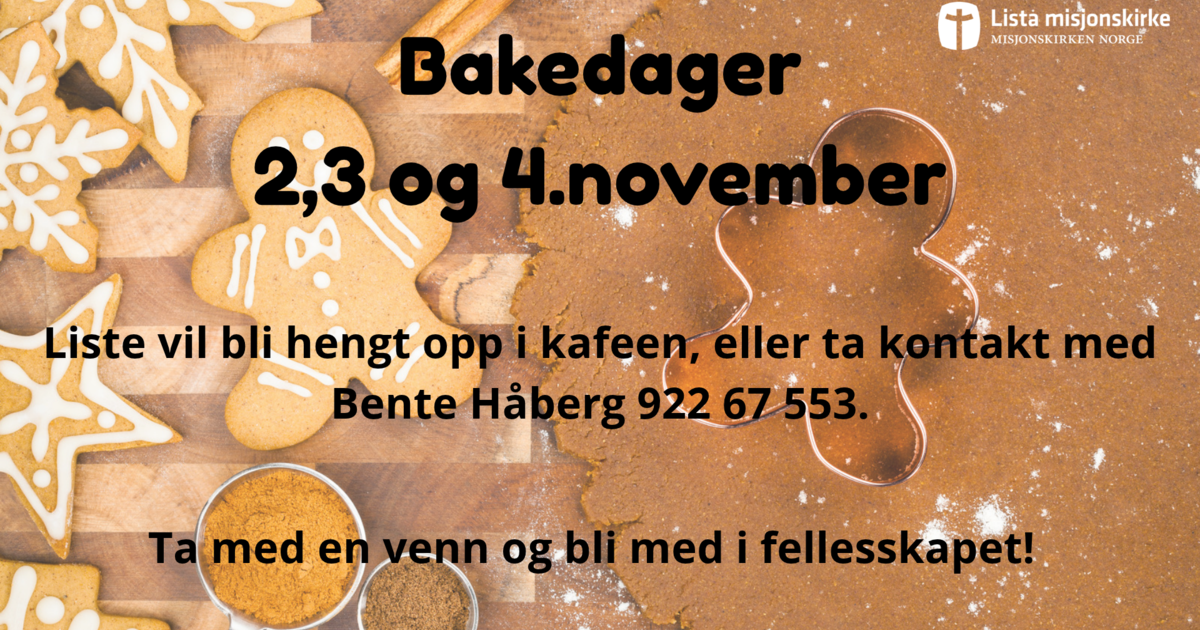 Bakedager 2,3 og 4.november