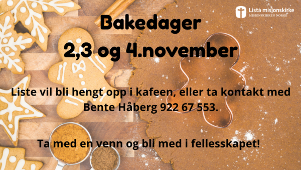 Bakedager 2,3 og 4.november