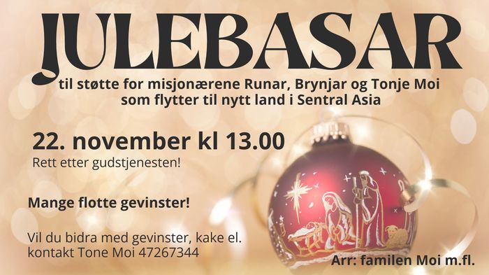Julebasar 22.november kl 13.00