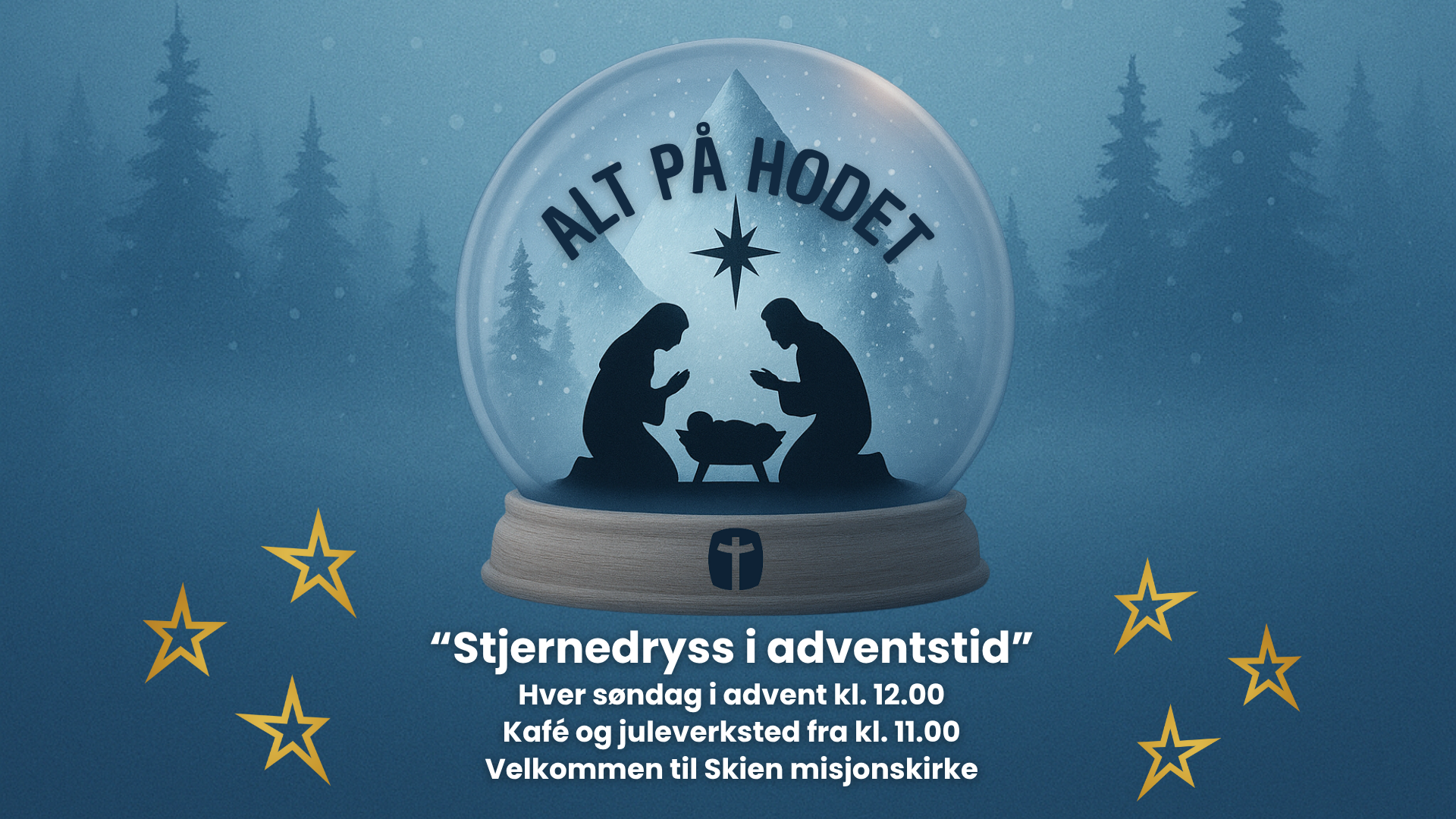 Velkommen til adventsmøter kl. 12! Kafé og juleverksted fra kl. 11.